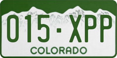 CO license plate 015XPP