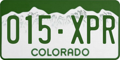 CO license plate 015XPR