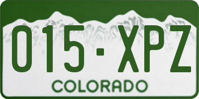 CO license plate 015XPZ