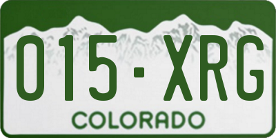 CO license plate 015XRG