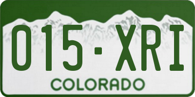 CO license plate 015XRI