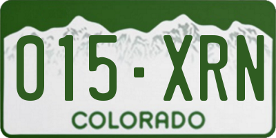 CO license plate 015XRN