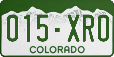 CO license plate 015XRO