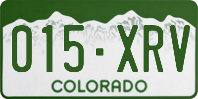 CO license plate 015XRV