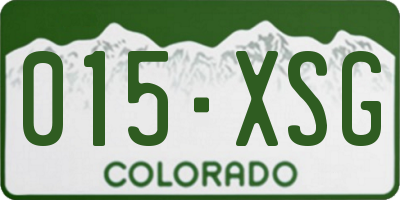 CO license plate 015XSG