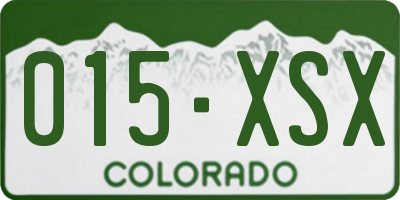 CO license plate 015XSX