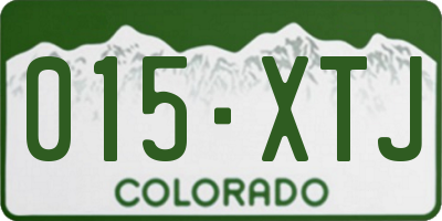 CO license plate 015XTJ