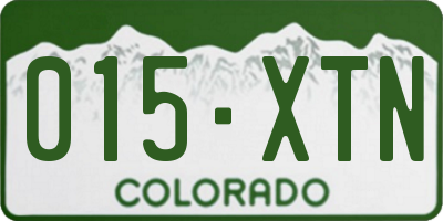 CO license plate 015XTN