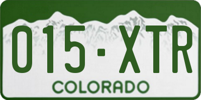 CO license plate 015XTR