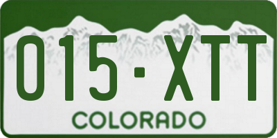 CO license plate 015XTT