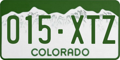 CO license plate 015XTZ