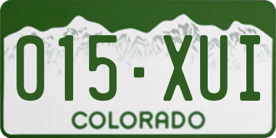 CO license plate 015XUI