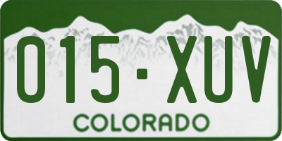 CO license plate 015XUV