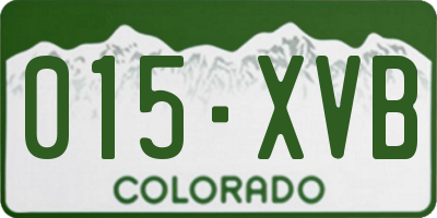 CO license plate 015XVB