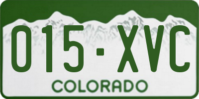 CO license plate 015XVC