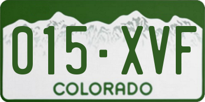 CO license plate 015XVF