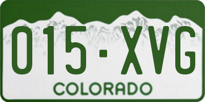 CO license plate 015XVG