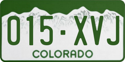 CO license plate 015XVJ