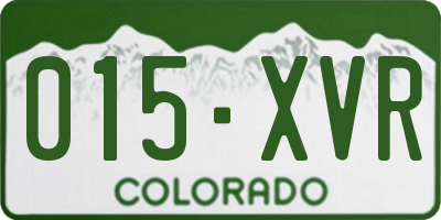 CO license plate 015XVR