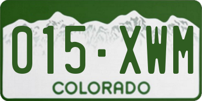 CO license plate 015XWM