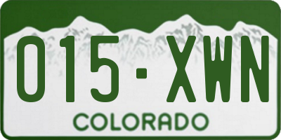 CO license plate 015XWN