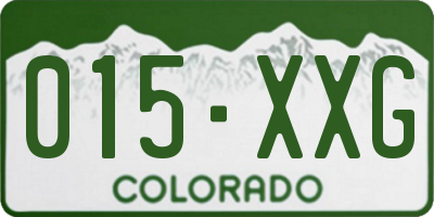 CO license plate 015XXG