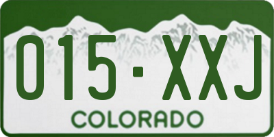 CO license plate 015XXJ