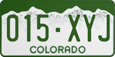 CO license plate 015XYJ