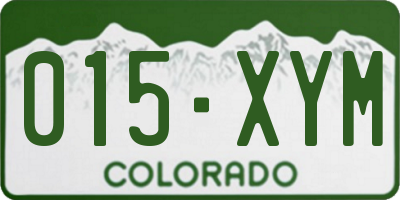 CO license plate 015XYM