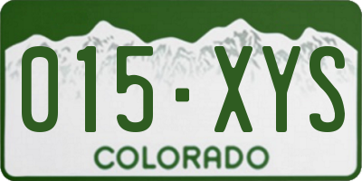 CO license plate 015XYS