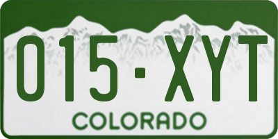 CO license plate 015XYT