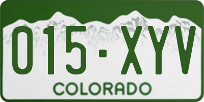 CO license plate 015XYV