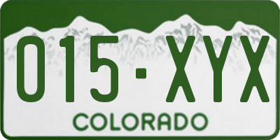 CO license plate 015XYX