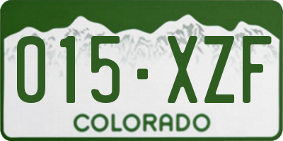 CO license plate 015XZF