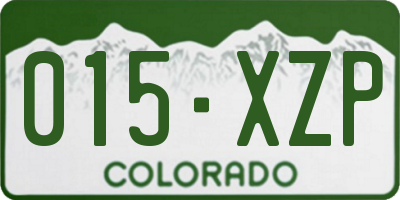 CO license plate 015XZP