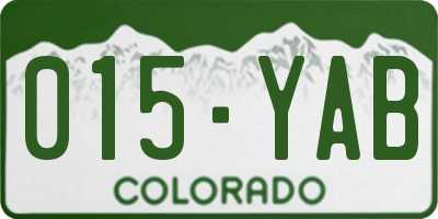 CO license plate 015YAB