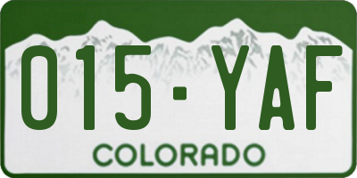 CO license plate 015YAF
