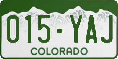 CO license plate 015YAJ