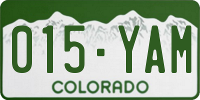 CO license plate 015YAM