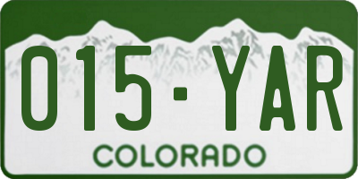 CO license plate 015YAR