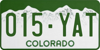 CO license plate 015YAT