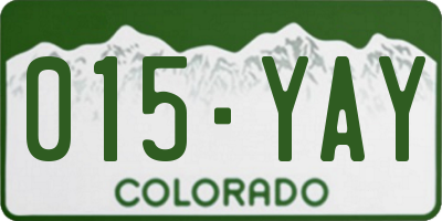 CO license plate 015YAY
