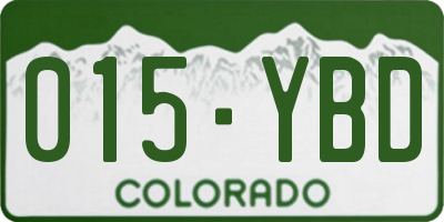 CO license plate 015YBD