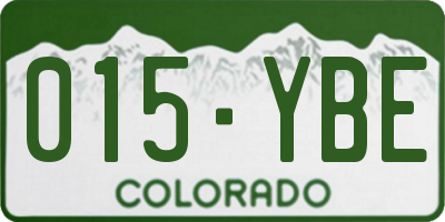 CO license plate 015YBE
