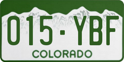 CO license plate 015YBF