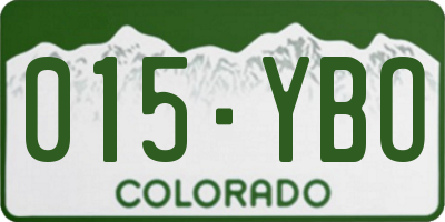 CO license plate 015YBO