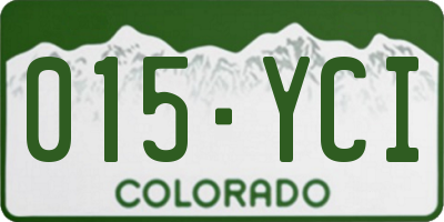 CO license plate 015YCI