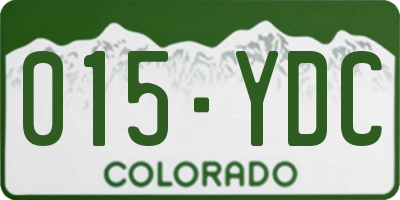 CO license plate 015YDC