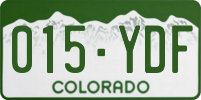 CO license plate 015YDF