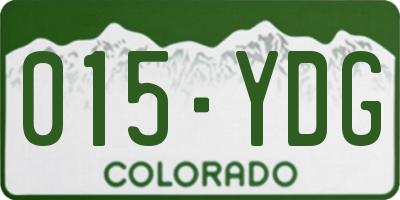 CO license plate 015YDG